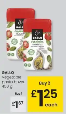 Eroski GALLO Vegetable pasta bows oferta