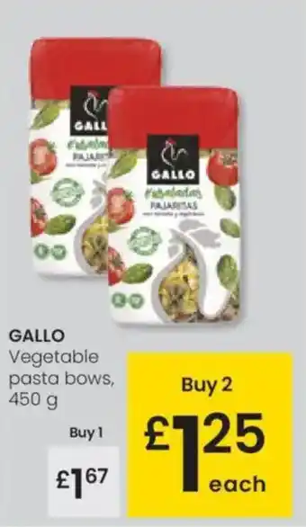 Eroski GALLO Vegetable pasta bows oferta