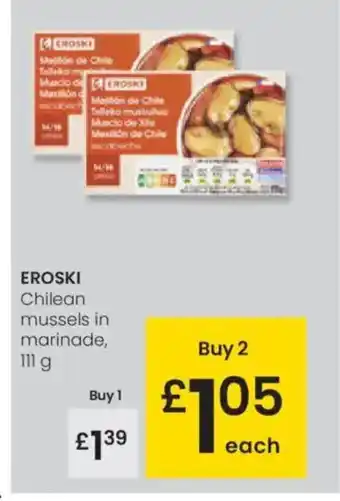 Eroski EROSKI Chilean mussels in marinade oferta
