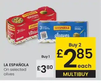 Eroski LA ESPAÑOLA On selected olives oferta