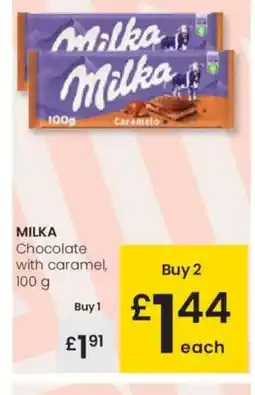 Eroski MILKA Chocolate with caramel oferta