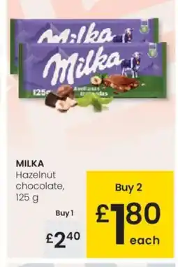 Eroski MILKA Hazelnut chocolate oferta