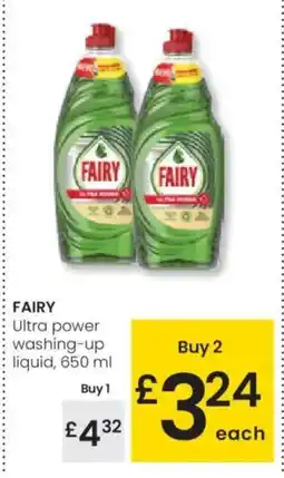 Eroski FAIRY Ultra power washing-up liquid oferta