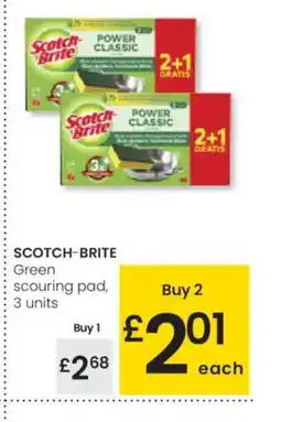 Eroski SCOTCH-BRITE Green Scouring pad, 3 units oferta