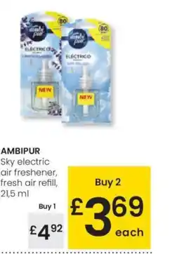 Eroski AMBIPUR Sky electric air freshener, fresh air refill oferta