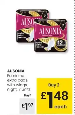 Eroski AUSONIA Feminine extra pads with wings oferta