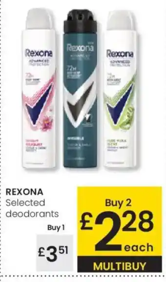 Eroski REXONA Selected deodorants oferta
