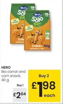 Eroski HERO Bio carrot and corn snack oferta