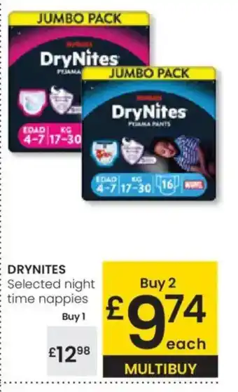 Eroski DRYNITES Selected night time nappies oferta