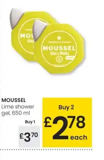 Eroski MOUSSEL Lime shower gel oferta