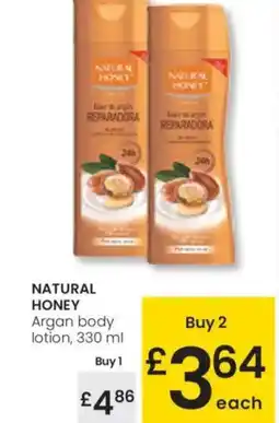 Eroski NATURAL HONEY Argan body lotion oferta