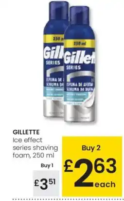 Eroski GILLETTE Ice effect series shaving foam oferta