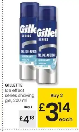 Eroski GILLETTE ice effect series shaving gel oferta
