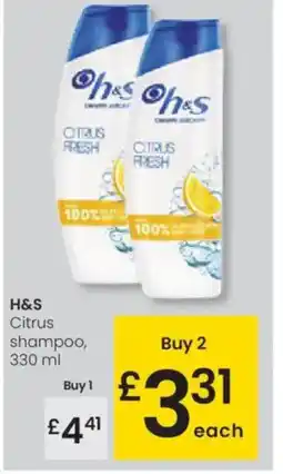 Eroski H&S Citrus shampoo oferta