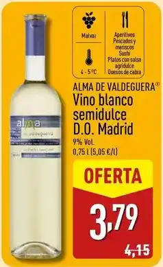 ALDI Alma - vino blanco semidulce d.o. madrid oferta
