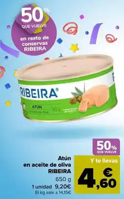 Carrefour Ribeira - atún en aceite de oliva oferta