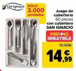 Carrefour San ignacio - juego de cubertería con cubertero oferta