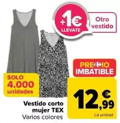 Carrefour Tex - vestido corto mujer oferta