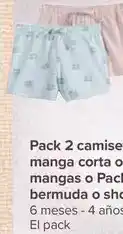 Carrefour Pack 2 camisetas manga corta o sin mangas o pack 2 bermuda o short oferta