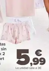 Carrefour Pack 2 camisetas manga corta o sin mangas o pack 2 bermuda o short oferta