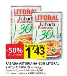 Supermercados MAS Litoral - fabada asturiana 30% oferta