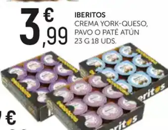 Comerco Cash & Carry IBERITOS Crema york-queso, pavo o paté atún 18 uds. oferta