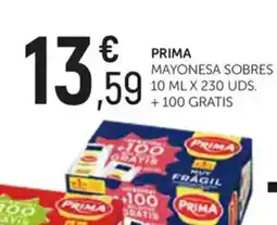 Comerco Cash & Carry PRIMA Mayonesa sobres 10 ml x 230 uds. + 100 gratis oferta