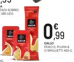 Comerco Cash & Carry GALLO Fideo 0, pluma 6 o spaguetti oferta