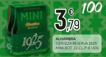 Comerco Cash & Carry ALHAMBRA Cerveza reserva 1925 mini bot.p-6 uds. oferta