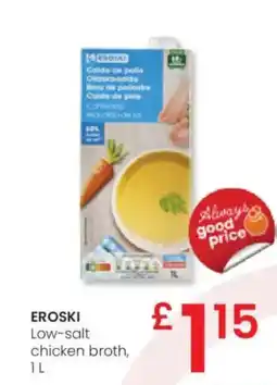 Eroski EROSKI Low-salt chicken broth, oferta