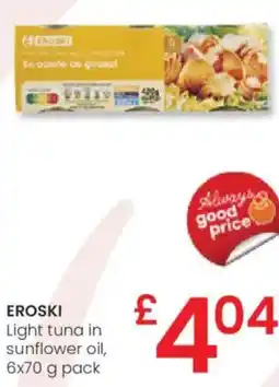 Eroski EROSKI Light tuna in sunflower oil, oferta