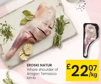 Eroski EROSKI NATUR Whole shoulder of Aragon Ternasco lamb oferta