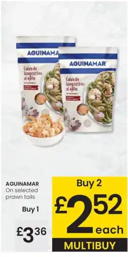 Eroski AGUINAMAR On selected prawn tails oferta