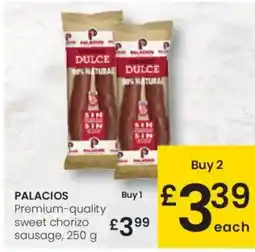 Eroski PALACIOS Premium-quality sweet chorizo sausage oferta