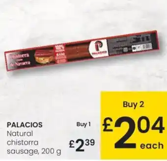 Eroski PALACIOS Natural chistorra sausage oferta