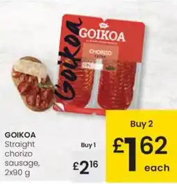 Eroski GOIKOA Straight chorizo sausage oferta