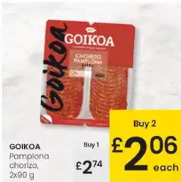 Eroski GOIKOA Pamplona chorizo oferta
