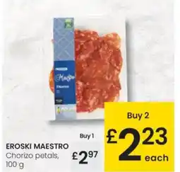 Eroski EROSKI MAESTRO Chorizo petals oferta