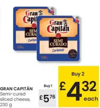 Eroski GRAN CAPITÁN Semi-cured sliced cheese oferta