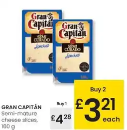 Eroski GRAN CAPITÁN Semi-mature each cheese slices oferta