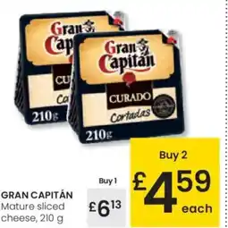 Eroski GRAN CAPITÁN Mature sliced cheese oferta