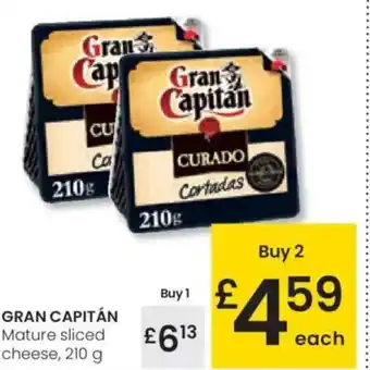 Eroski GRAN CAPITÁN Mature sliced cheese oferta