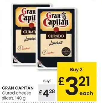Eroski GRAN CAPITÁN Cured cheese £428 slices oferta