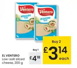 Eroski EL VENTERO Low-salt sliced cheese, oferta