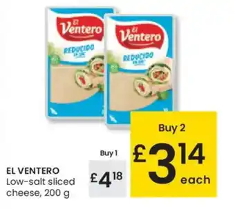 Eroski EL VENTERO Low-salt sliced cheese, oferta
