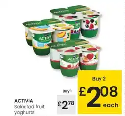 Eroski ACTIVIA Selected fruit yoghurts oferta