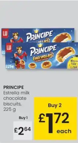 Eroski PRINCIPE Estrella milk chocolate biscuits oferta