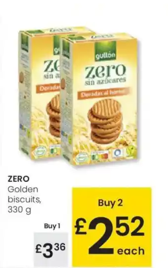 Eroski ZERO Golden biscuits, oferta