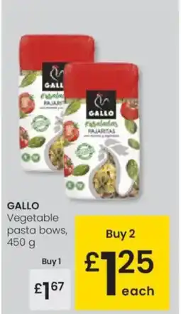Eroski GALLO Vegetable pasta bows oferta