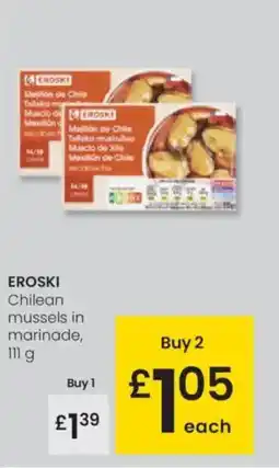 Eroski EROSKI Chilean mussels in marinade, oferta